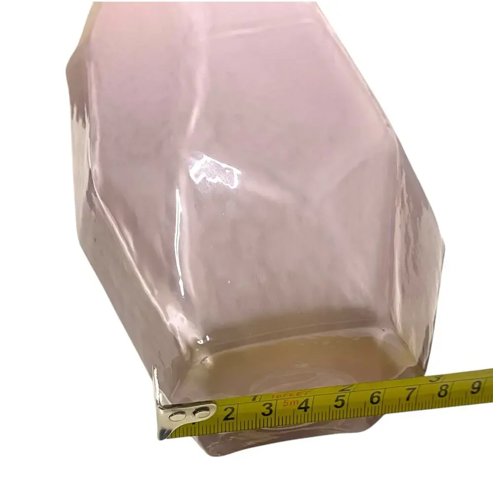 Pink Ombré Glass Flower Vase - Unique Geometrical Artsy Decor